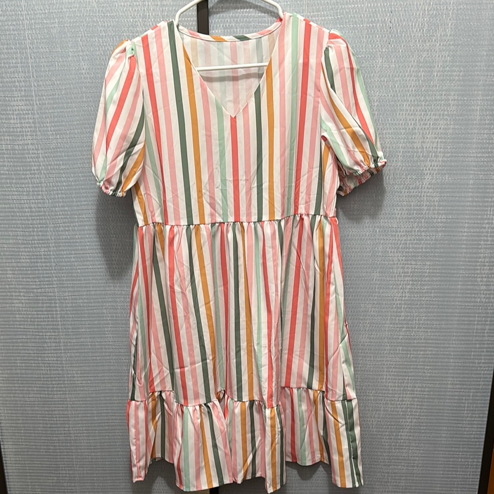 Colorful Striped Kids Dress